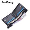 Baellerry Men Fashion Short Wallets Artificial Leather Vintage Design Bifold Wallet Classic Card Holder Purse