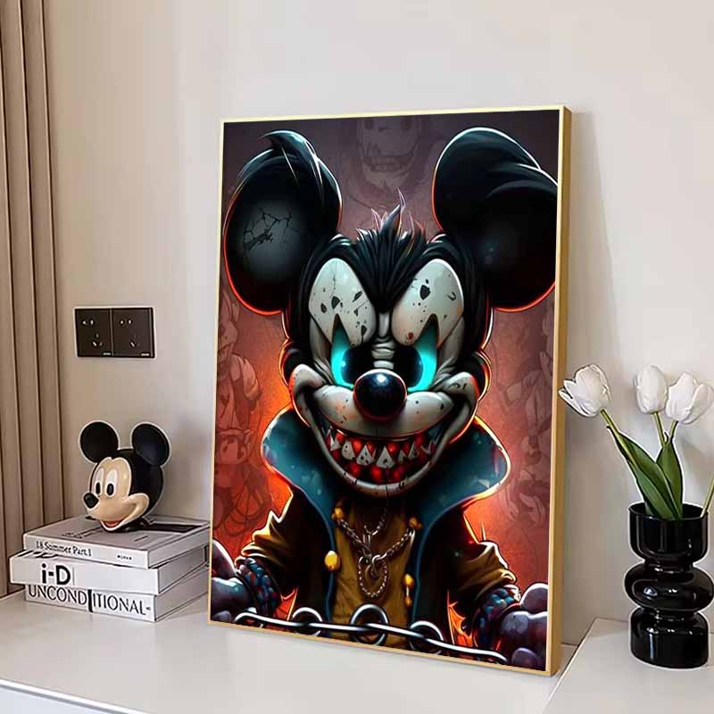 Disney Алмазная живопись Темный стиль Микки Маус Модное Арт-изображение, Мультфильм 5D Алмазная вышивка крестом Мозаика Домашний Декор Подарок