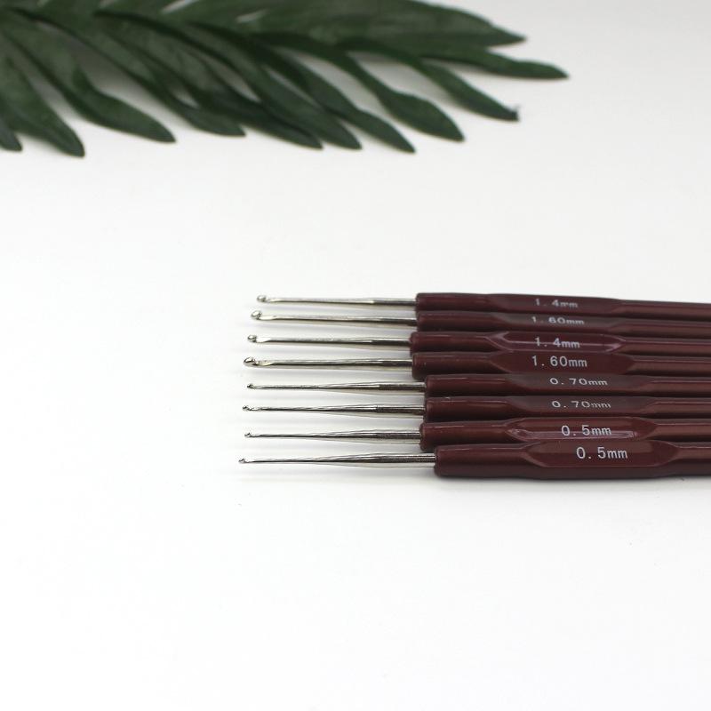 1PC DIY Crochet Hook Knitting Needles 0.5-2.5mm Silver Head Aluminum Alloy Accessories Craft Kit