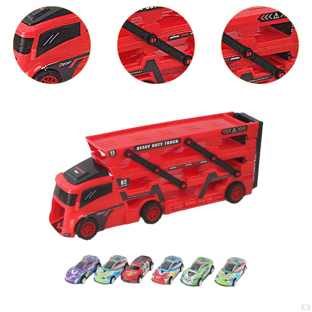 Foldable Rail Toy, Carrier Truck, Developmental Transforming Boy Slide Trailer Toy for Party
