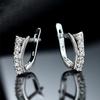 Серьги-клипсы женские из серебра 925 пробы с покрытием из белого золота и кубическим цирконием, винтажные, не тускнеющие