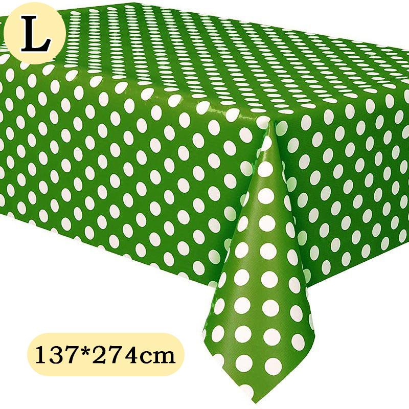 Disposable Waterproof Plastic Tablecloth Birthday Party Wedding Tablecloth Dot Eco-Friendly Tableware Rectangular Table Cover