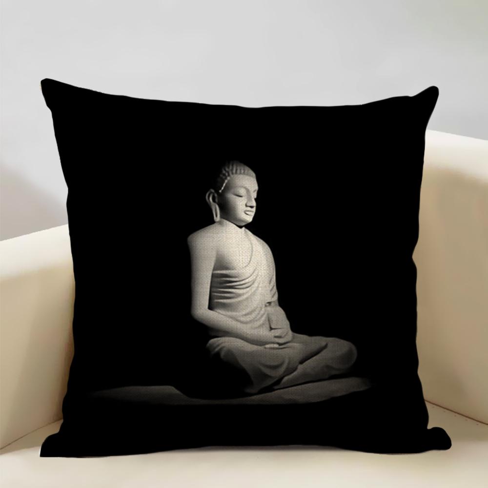Home Decor Cushion Cover 45x45cm Pillowcase Decoration Buddhist Portrait Art Pattern Home Textile Pillow Cases