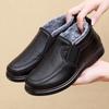 Winter New Casual Warm Middle-aged and Elderly Cotton Boots Non-slip Waterproof Dad Shoes Fleece Thickened Cotton Shoes
