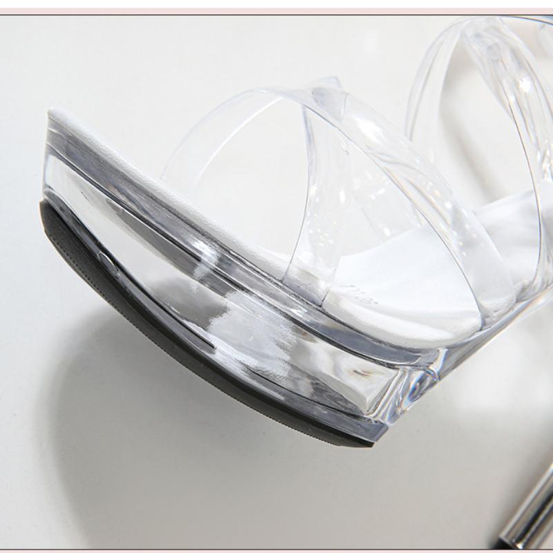 Популярные пикантные босоножки на платформе и очень высоком каблуке-шпильке, прозрачные туфли с кристаллами, свадебные туфли, банкетная серия 1099, размер 13 см, LFD