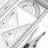 8 предметов DAINAYW Math Geometry Kit Наборы инструментов для рисования Канцелярские принадлежности включают линейки, транспортир, циркуль, треугольную линейку, набор для черчения и рисования