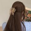 Шифоновая лента, витой зажим для волос, жемчужная подвеска, металлическая заколка