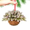 2PC Creative Christmas Wreath Hanging Basket Pendant Ornament Artificial Home Decoration Gift
