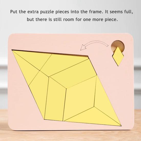 1/5 шт. Деревянная блочная головоломка Игра-вызов Исчезающий треугольник Прямоугольник Ромб Параллелограмм Игра-пазл Головоломка Игрушка