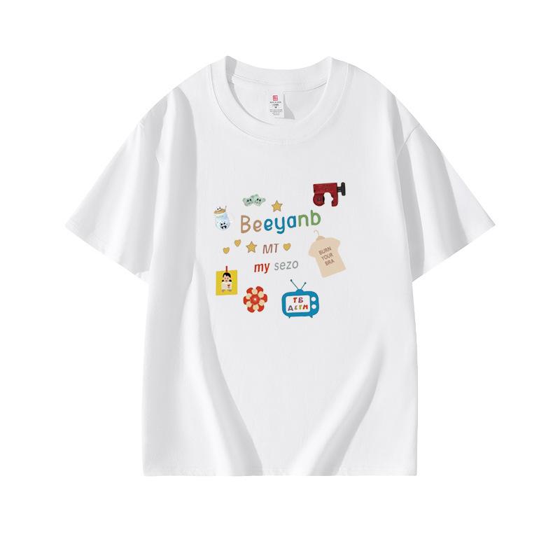 Summer New Cartoon Fun Printed Short Sleeve T-Shirt Women's Sweet Versatile Loose Girls Casual Bottom Top T-Shirt