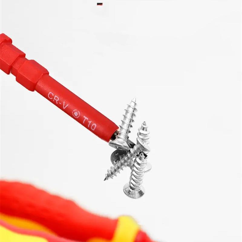 14 шт. Набор VDE изолированных отверток Шлицевые Крестовые Отверточные биты Набор с тестером Ручной инструмент электрика