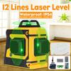 3D 12 Lines Green Cross Line Laser Level 360 Degree Rotation Auto Leveling Horizontal Vertical Laser Beam 532nm