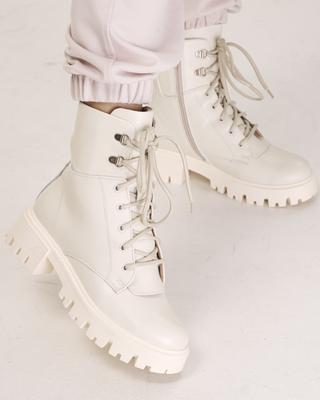 Ботинки зимние 2344 36 молочный кожа