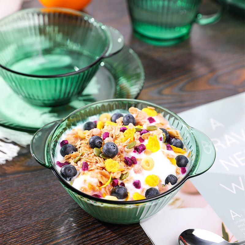 LOVWISH Нордический темно-зеленый стеклянный набор посуды для ужина