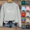Women's Casual Loose Solid Color Easter Print Round Neck Long Sleeve Hoodie