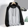 Fleece Men's Hoodie with Street Sleeves and Hooded Jacket, Color Blocked Hoodie for Men