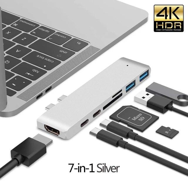 Концентратор USB 3.1 Type-C к адаптеру HDMI 4K Thunderbolt 3 USB C Hub TF Слот для устройства чтения карт SD PD для MacBook Pro 16 14 Air 13 M1 Chip