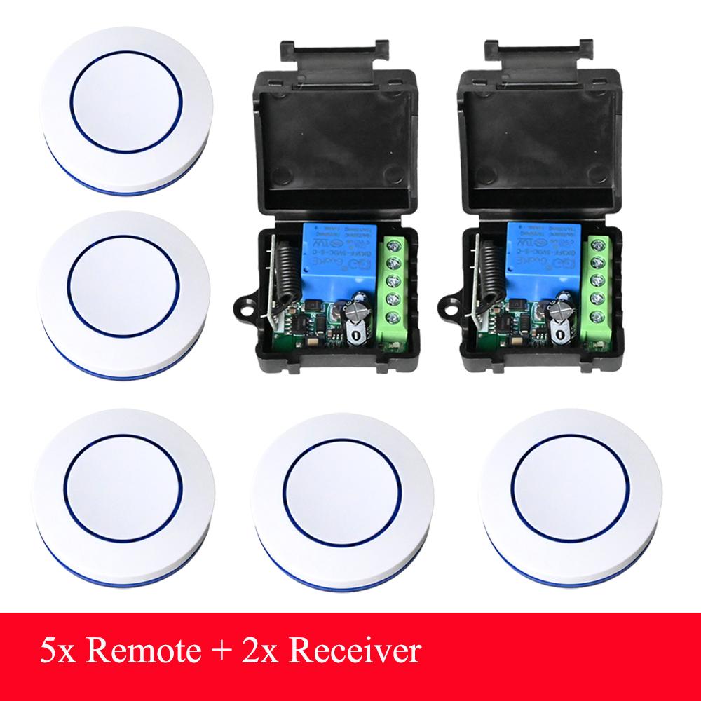 CENFAYA DC 6V 9V 12V 24V Wireless RF Relay Module Remote Control Switch 433Mhz Round Button Kit for LED Lamp Bulb Gate Door Fan