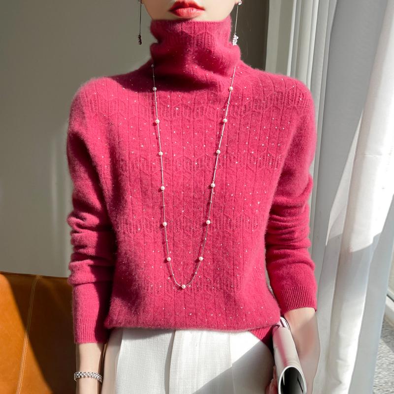 Женский свитер 100% шерсть MODERN NEW SAGA водолазка вязаный пуловер толстые зимние джемперы женские вязаные топы