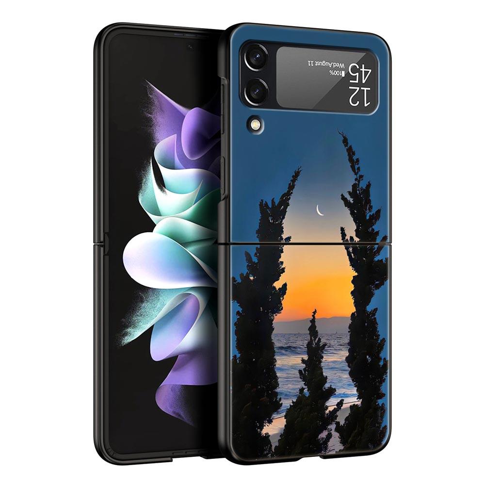 Милый арт красивый инди ярко-розовый Чехол для телефона Samsung Galaxy Z Flip3 Flip4 Flip5 ПК-оболочка для Z Flip 3 4 5 Жесткая складная крышка