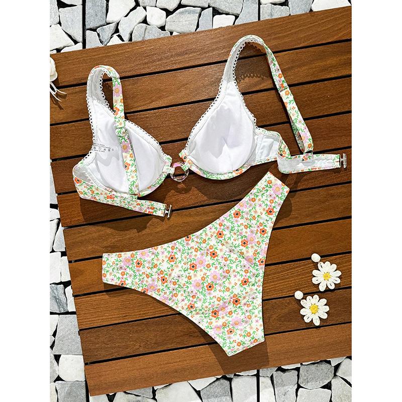 Микро-бикини Push Up Женские купальники Сексуальные купальные костюмы Бразильский набор бикини Слитный купальник с принтом Летняя пляжная одежда