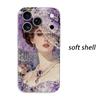 Enchanted Purple Pearl Lady Watercolor Portrait Art Film Aesthetic Protective Shockproof Bumper Phone Case Cover For iPhone 14 15 16 17 Pro Max Plus