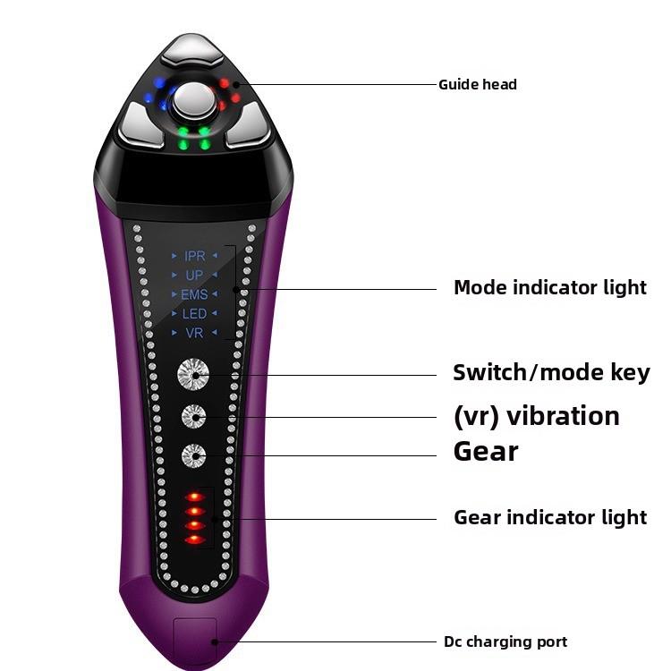 Новый прибор для красоты бытовой цветной световой интродьюсер микротоковой массажер для лица лифтинг-укрепляющий эффект