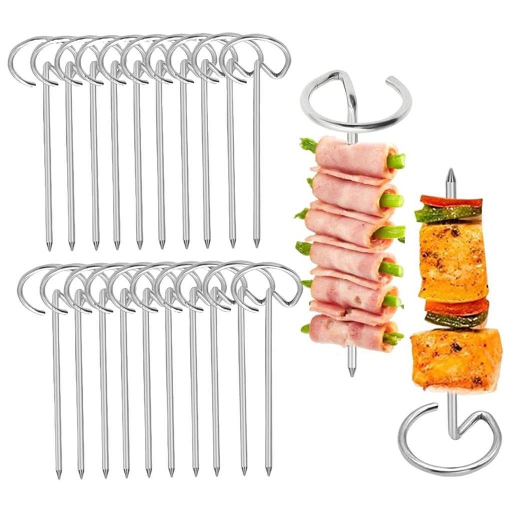 Набор из 30 шампуров для барбекю из нержавеющей стали, термостойкий многофункциональный инструмент для гриля для использования в духовке и аэрофритюрнице