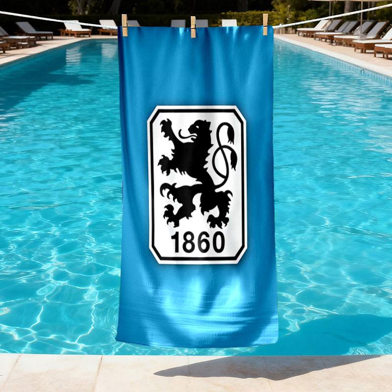 1860 Munchen football club Print Beach Towel Design, Soft, Lightweight. for Home Bathroom, Spa, Pool, Yoga, Surfing, Camping, Gift for Family, Friend