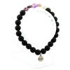 Stones and Minerals. Auralite Bracelet from Canada + Matte Black Onyx Beads 8 Mm. Made In France.