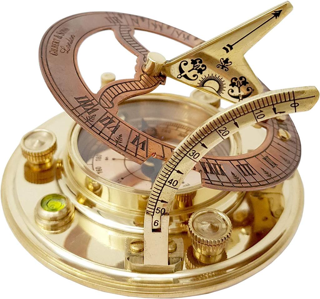 Морской - Антикварные латунные, медные солнечные часы, компас, солнечные часы