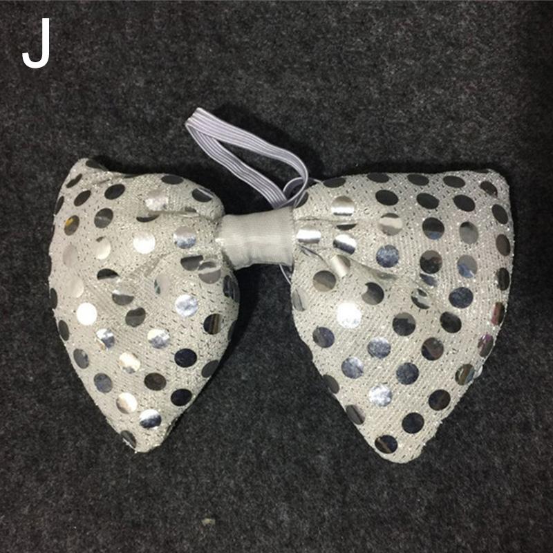 LED Colorful Glitter Sequin Tie Unisex Bow Tie For Bar Night Party Tie Props Tie Wedding Birthday Gift Clothing Accessories JoomZL