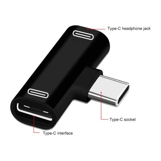 Адаптер Многофункциональный Надежный Сплав USB Type C к Двойному Разветвителю Type-C Конвертер