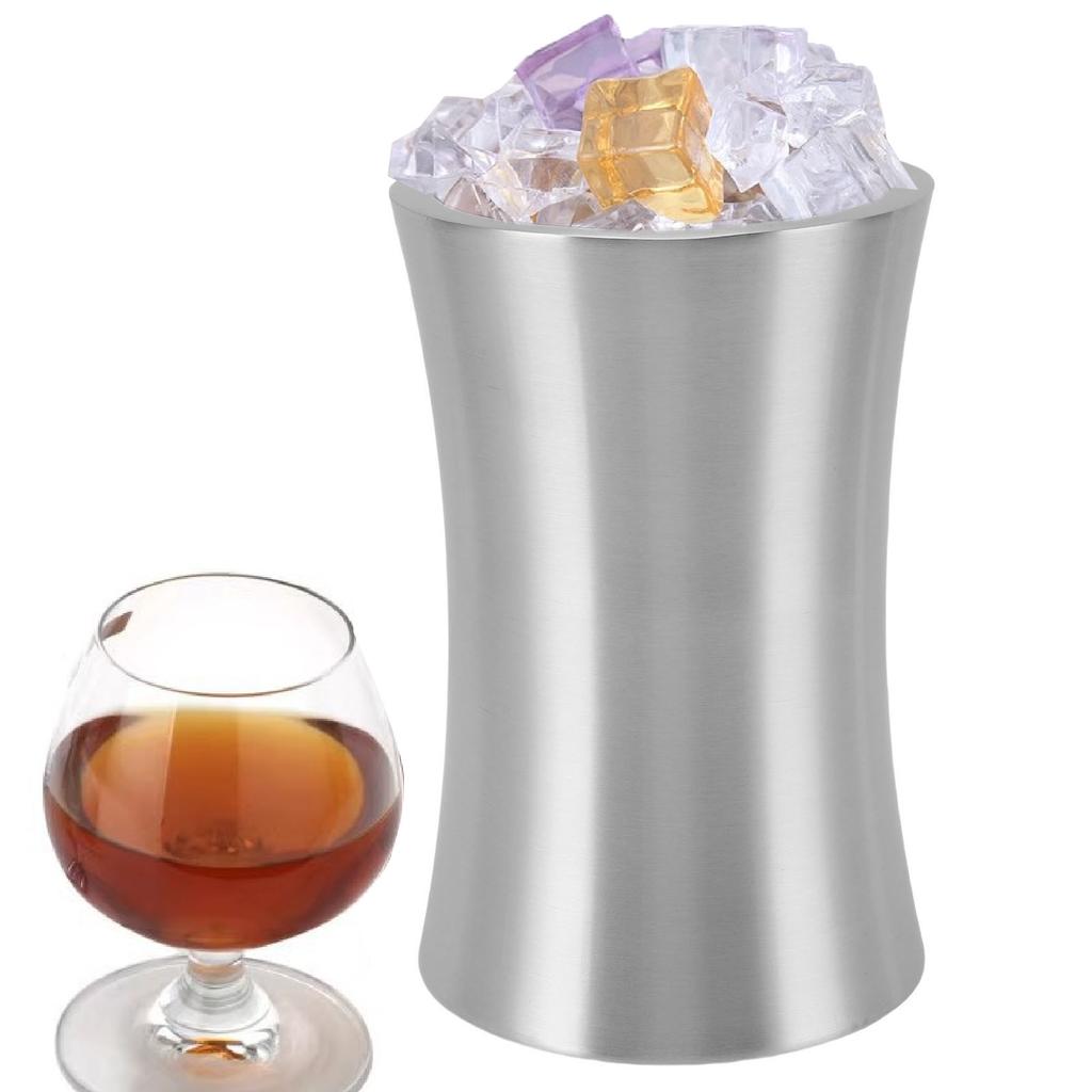 Ведро для льда из нержавеющей стали 304, в форме талии, изолированное ведро для красного вина, шампанского