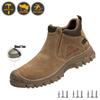 Men's Outdoor Work Safety Shoes Steel Toe Boots Anti-smash Work Boots All-Season Casual Hiking Footwear for Exploitation Site