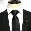 Однотонный мужской галстук Цветочный ретро-галстук Классический черный галстук Рубашка