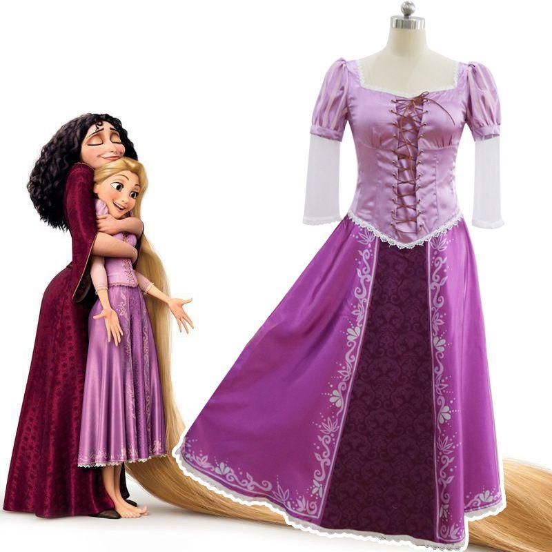 Elegant Adult Fairytale Princess Tangled Rapunzel Cosplay Costume For Halloween Parties
