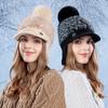 Мягкая бейсболка для защиты ушей, женская зимняя теплая вязаная шерстяная кепка для защиты от холода