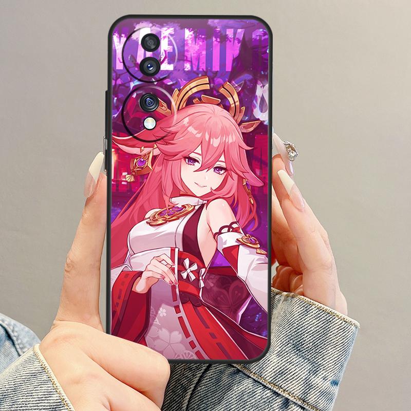 Чехол Genshin Impact Yae Miko для Honor Magic 8 7 6 5 Pro 200 400 Lite 50 70 90 X9d X9c X9b X9a X8b X8c Win RT
