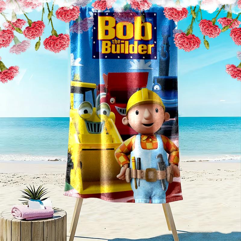 Bob The Builder anime Print Beach Towel, Large Soft Quick Dry Towel for Beach Camping Swimming