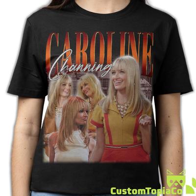 РУБАШКА CAROLINE CHANNING, Забавные футболки-трибьют 2 Broke Girls для фанатов, Винтажная футболка Caroline, Ретро-мерч 90-х Beth Ann Behrs, подражание