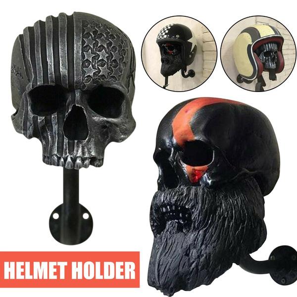 Motorcycle Skull Helmet Bracket Wall Mount Bicycle Baseball Rugby Funny Helmet Hanger