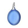 [Q7967] - Silver Pendant 'Meghan' Silvery Blue Agate (rhodium-plated) - 17x15 Mm