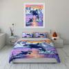 Jumping Orcas with Rainbow Scene Bedding Duvet Cover Set Duvet Cover Pillowcases  (1*Duvet Cover 2*Pillowcases, without duvet insert)