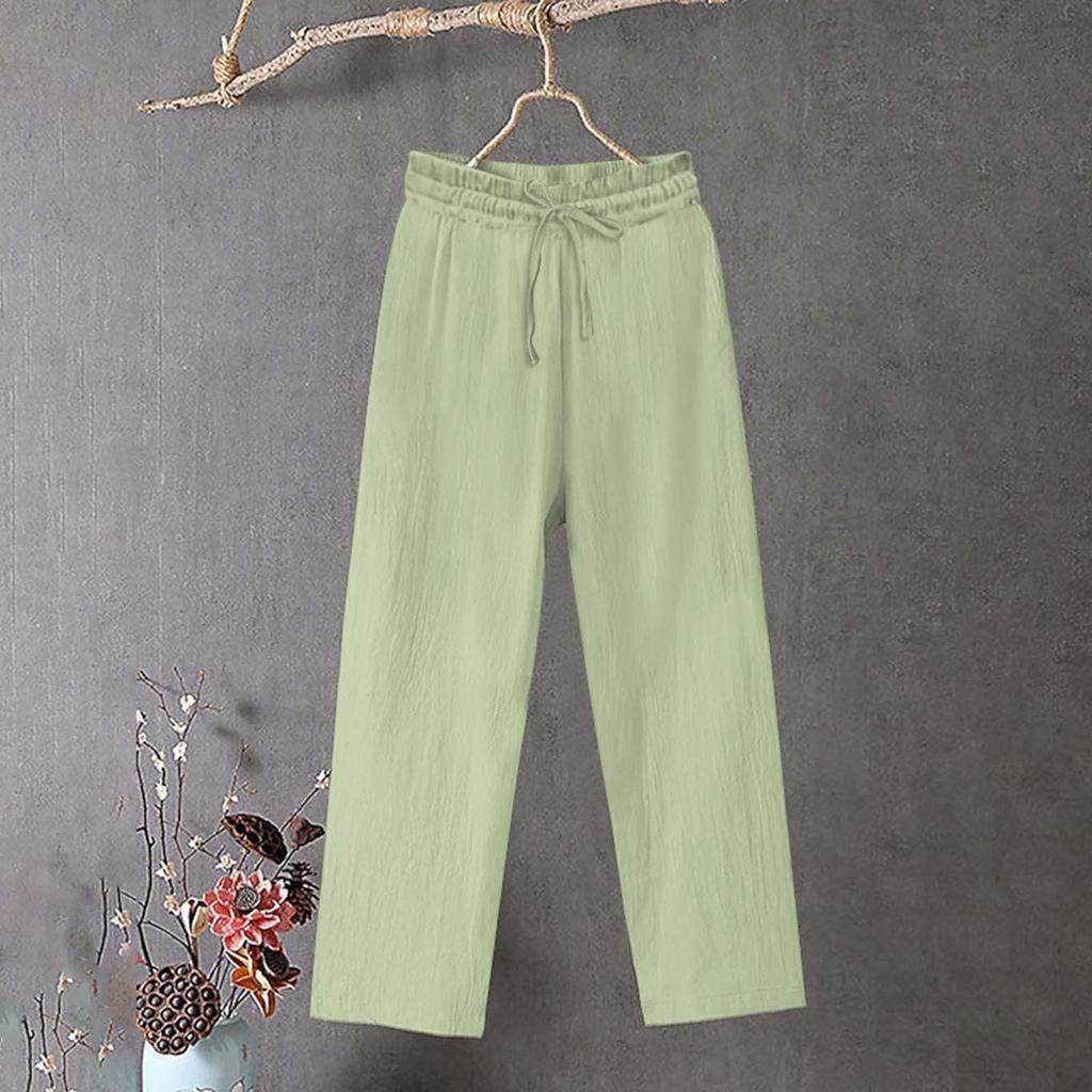 Женские широкие брюки повседневные свободные карманы однотонные эластичные летние брюки для женщин повседневные брюки