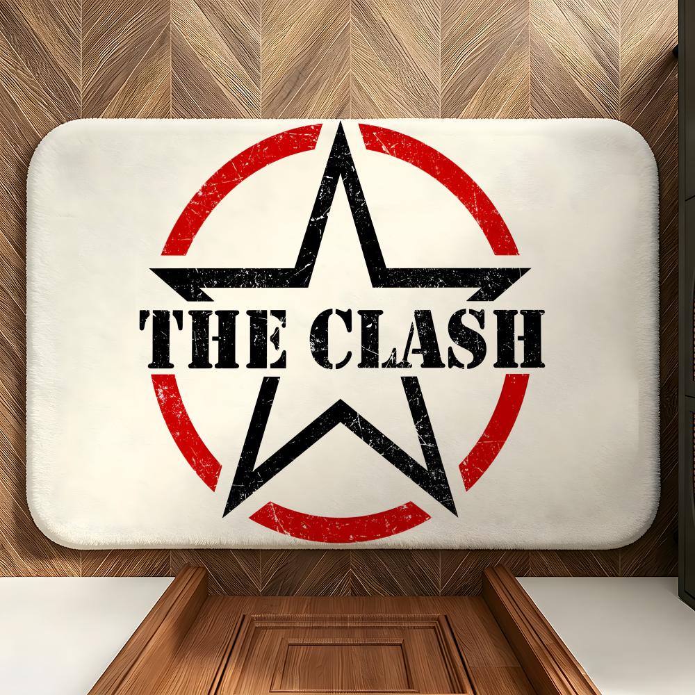 Music T-The C-Clash Floor Mat Soft Flannel Entrance Door Mat Non Slip Absorbent Bathroom Bedroom Floor Rug
