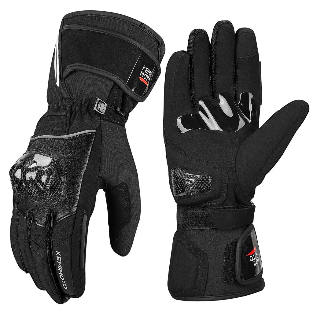 KEMIMOTO Double Windproof Motorcycle Gloves for Cold and with Hard Smartphone Fleece and Easy Size M Winter, Waterproof, Weather, Windproof,