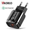 VAORLO 3A Quick Charge 3.0 USB Charger EU Wall Mobile Phone Charger Adapter for iPhone X MAX 7 8 QC3.0 Fast Charging for Samsung Xiaomi
