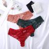 3 Pieces Lot Women's Sexy Lace Panties Lace Thongs Lingerie Intimates Woman Designed Tangas Big Size