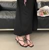 Women'S Shoes Metal Buckle Ankle Strap Square Toe Thin Heel Open Toe Summerthinbeltsocialite Sandalsskirt-Matching Shoes